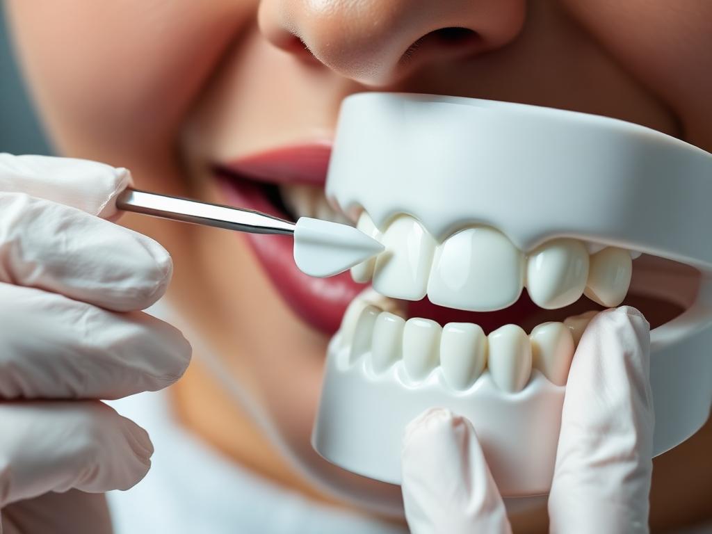 Carilla dental de porcelana antes de su colocación en una sonrisa, Clínica BC Moratalaz, Madrid